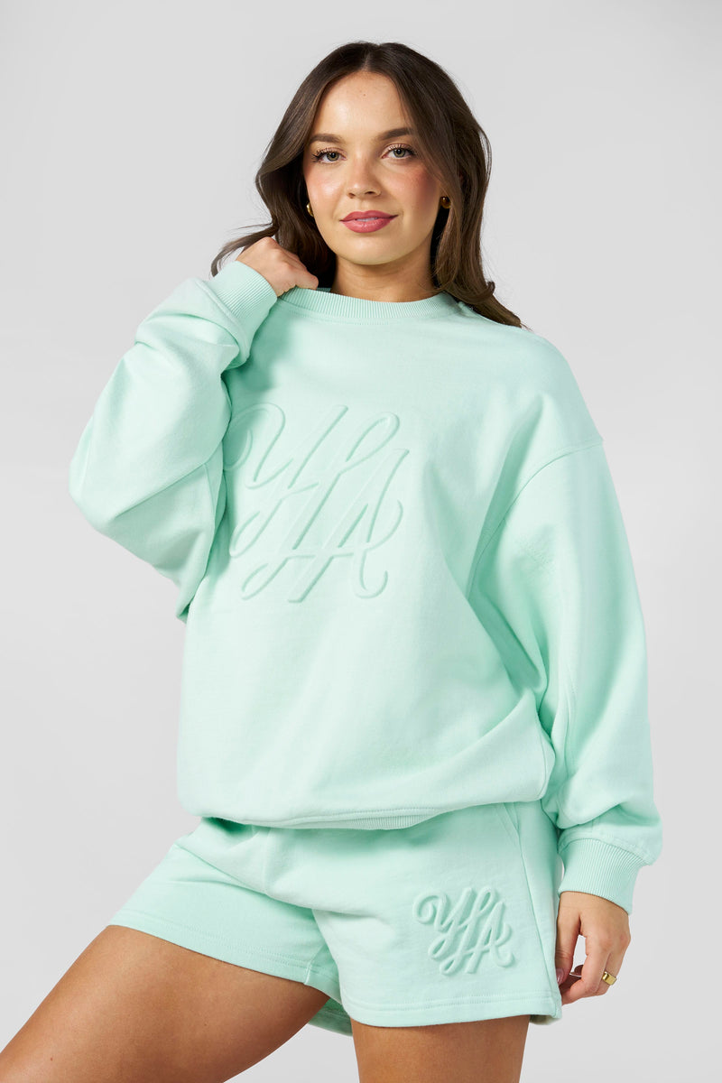 W5129 - Emblem Embossed Crewneck