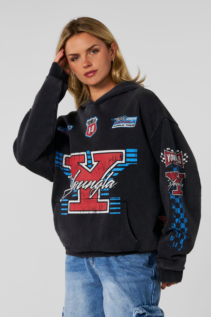 W5193- Drift Hoodie for women this oversized hoodie brings serious edge in color Black.