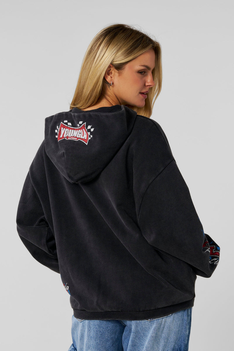 W5193- Drift Hoodie for women this oversized hoodie brings serious edge in color Black.