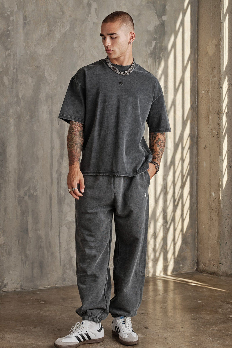 2069 - Elevated Essentials - Baggy Joggers for Men's - styling with hoodies, crews, or tees in Grey Wash