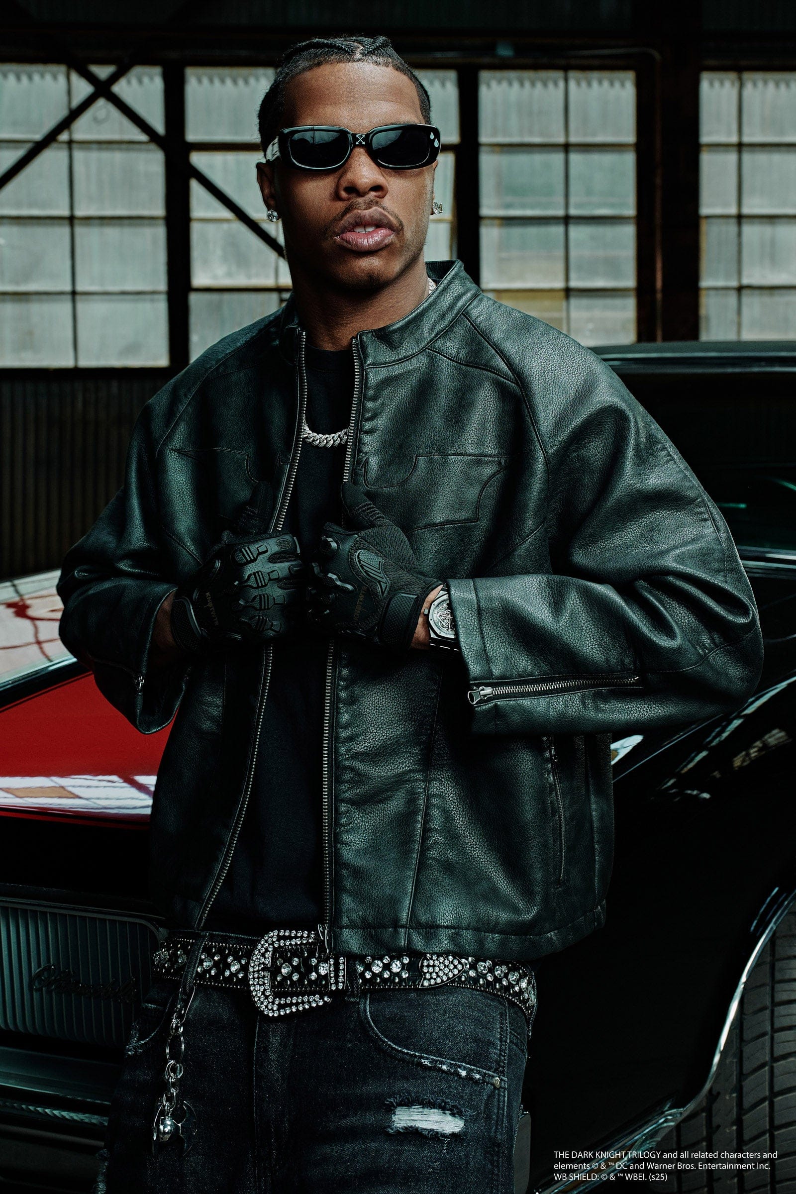 BEAUTY&YOUTH ブラックレザージャケット XL 5214 - Batman Leather Jackets