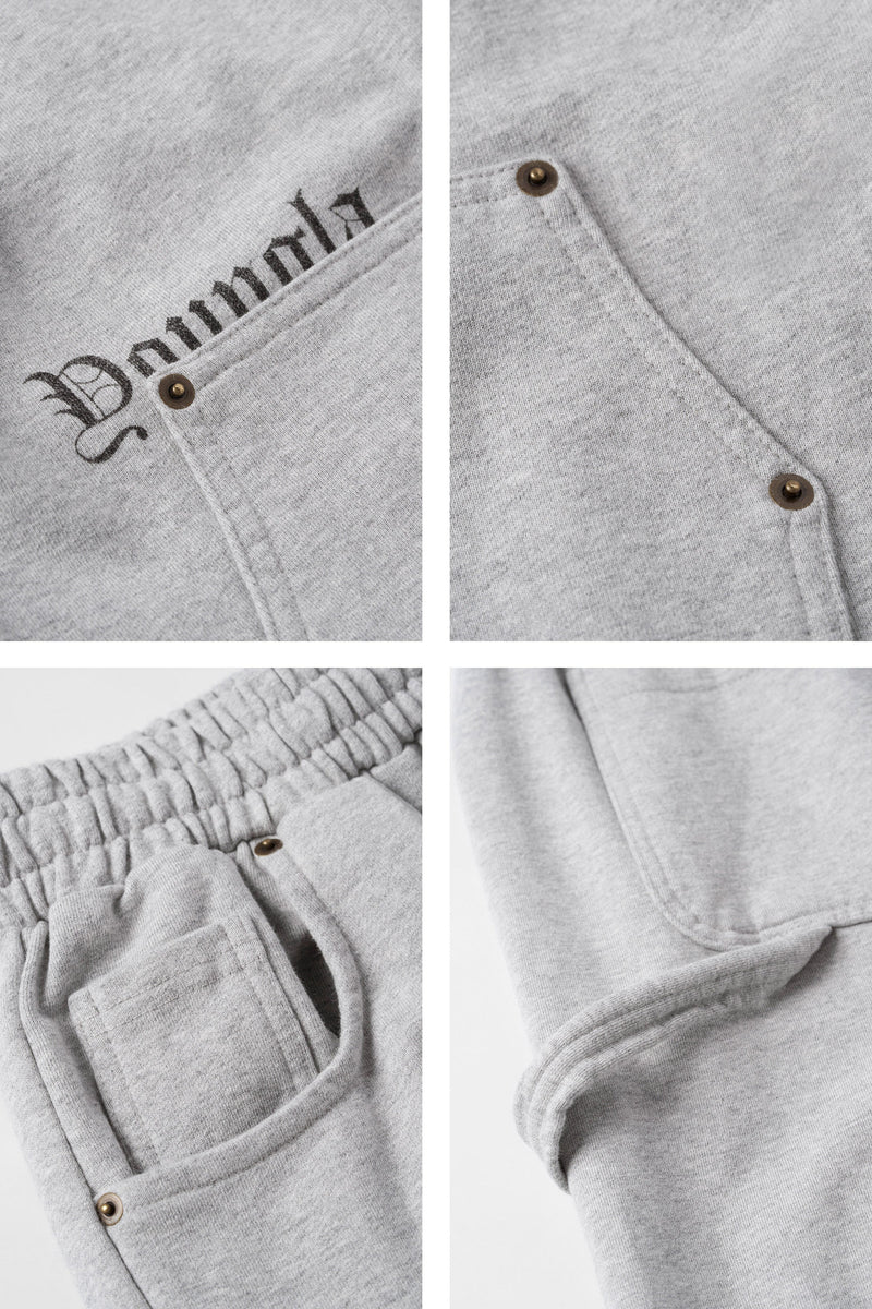 2055 - Carpenter Sweats for Men: 100% cotton heavyweight 460 GSM baggy sweats with workwear-inspired stitch lines, premium feel, and comfortable utility design in color OG desert camo- Pocket design.