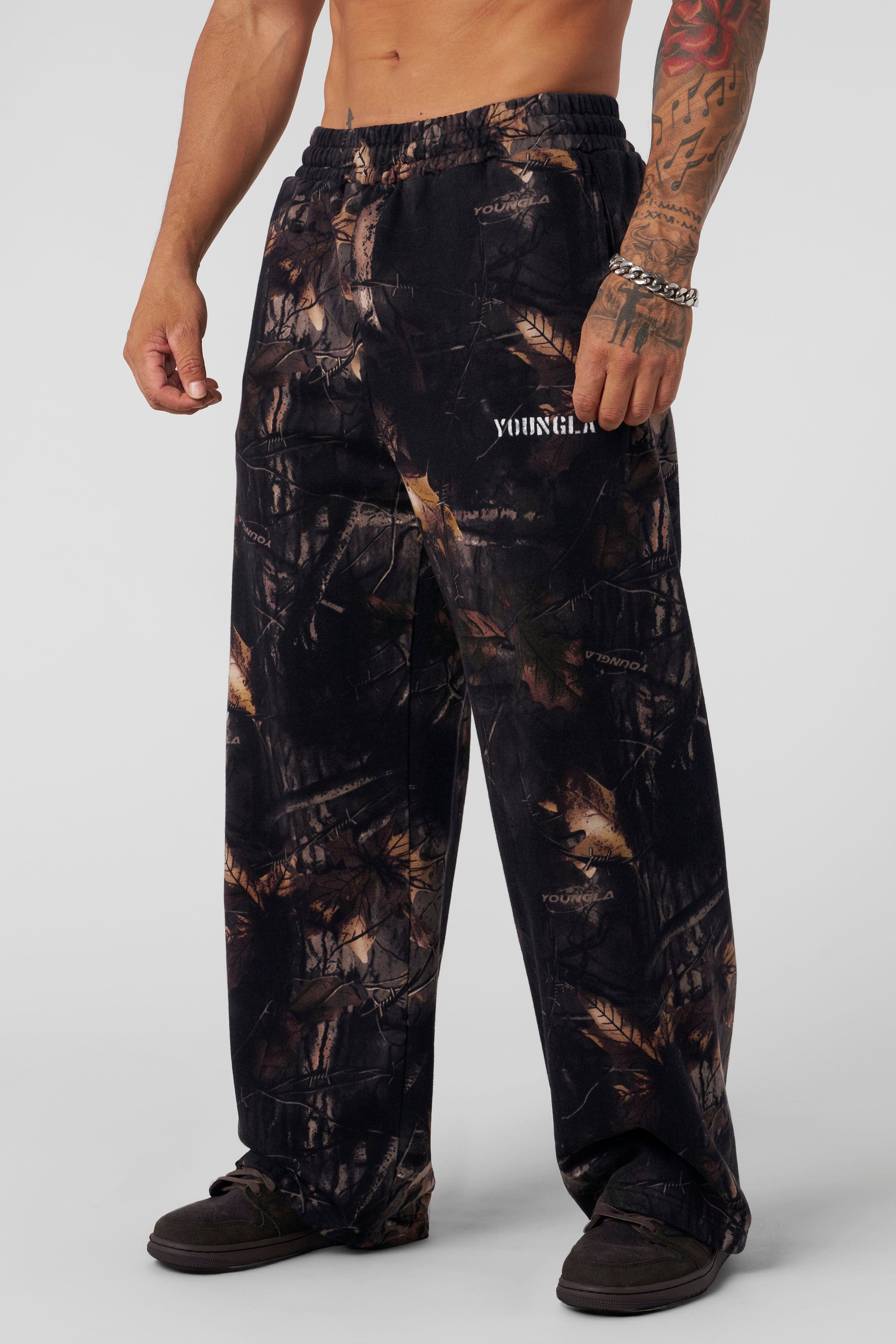 2094 - Tree Camo Collection - No Cuff Sweats For Men's - lasting quality and a relaxed silhouette in Black