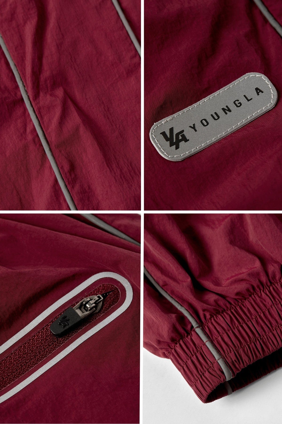 2091 - Retro Cuffed Joggers for Men's - relaxed, loose fit for ultimate comfort with modern and versatile in Burgundy