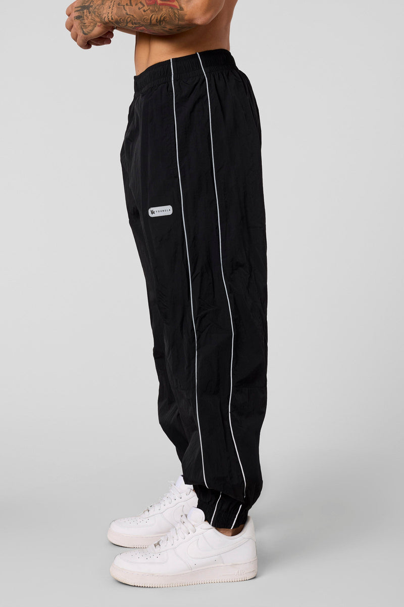 2091 - Retro Cuffed Joggers for Men's - relaxed, loose fit for ultimate comfort with modern and versatile in Black