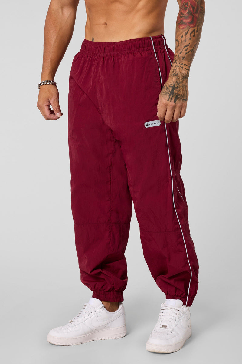 2091 - Retro Cuffed Joggers for Men's - relaxed, loose fit for ultimate comfort with modern and versatile in Burgundy