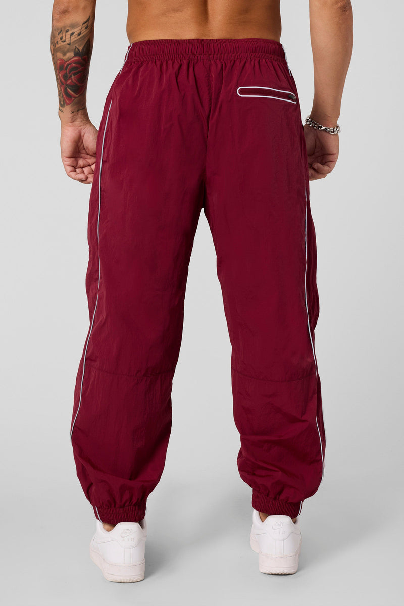2091 - Retro Cuffed Joggers for Men's - relaxed, loose fit for ultimate comfort with modern and versatile in Burgundy