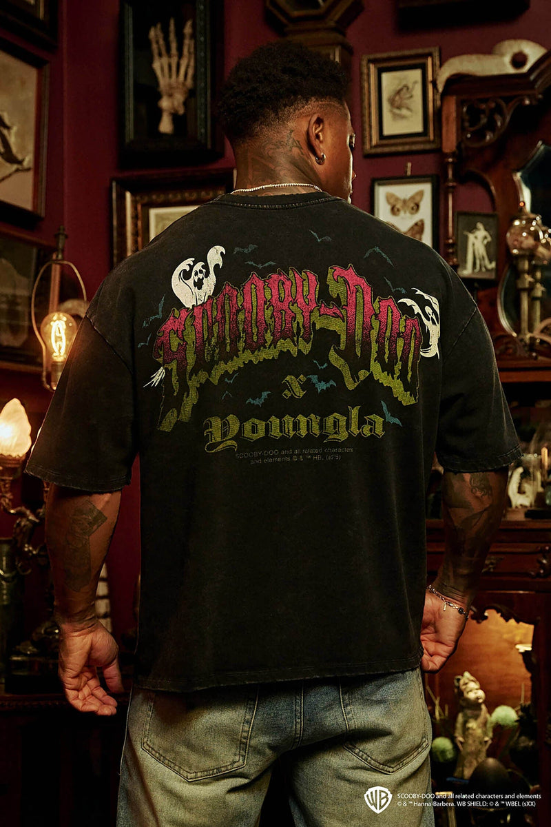 4252 - Scooby-Doo Tees for mens in 100% Cotton featuring Scooby with oversized graphics in colour Smoke & Screams- back View
