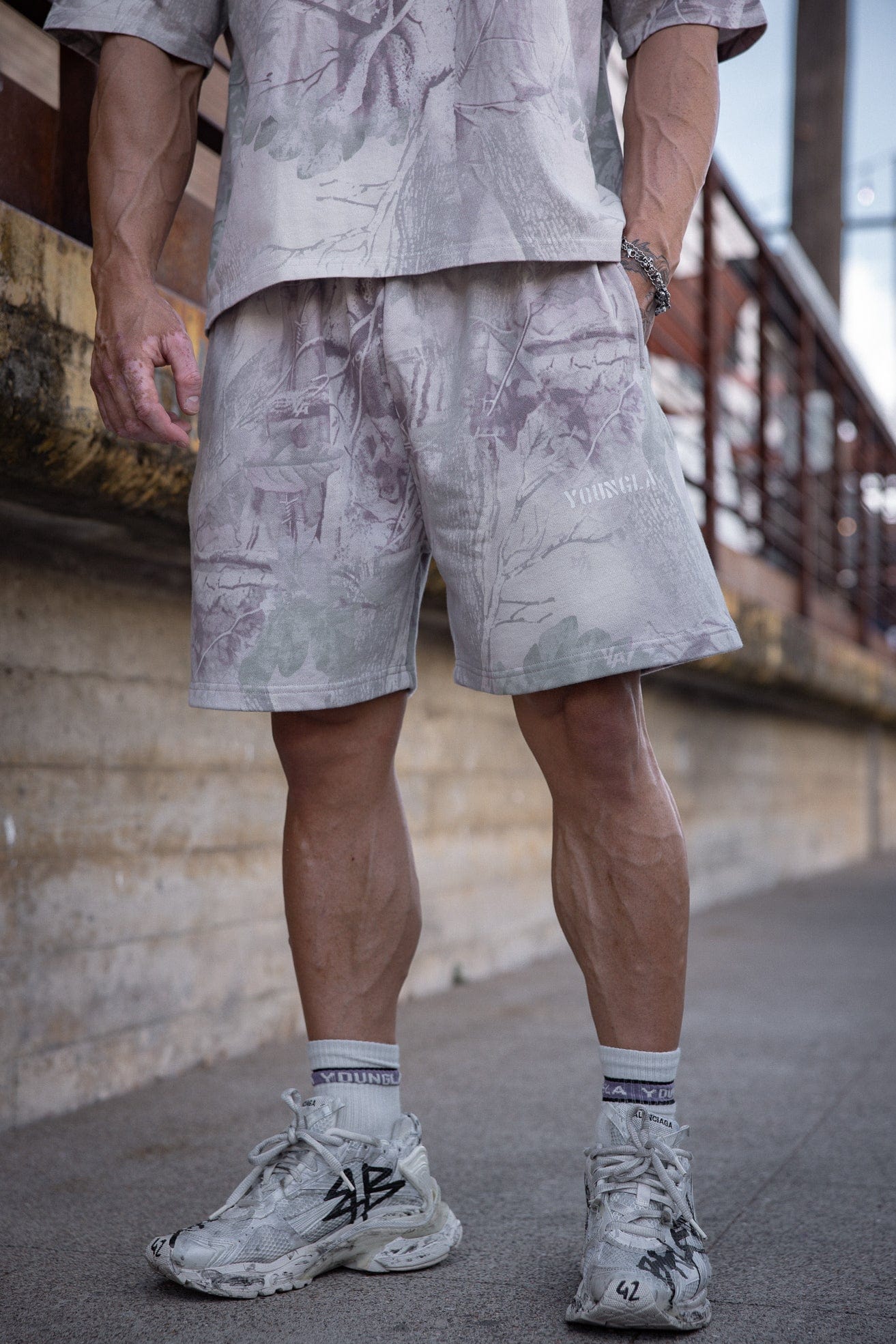 1076 - Tree Camo Collection - Men's Shorts balance comfort with standout style in Beige
