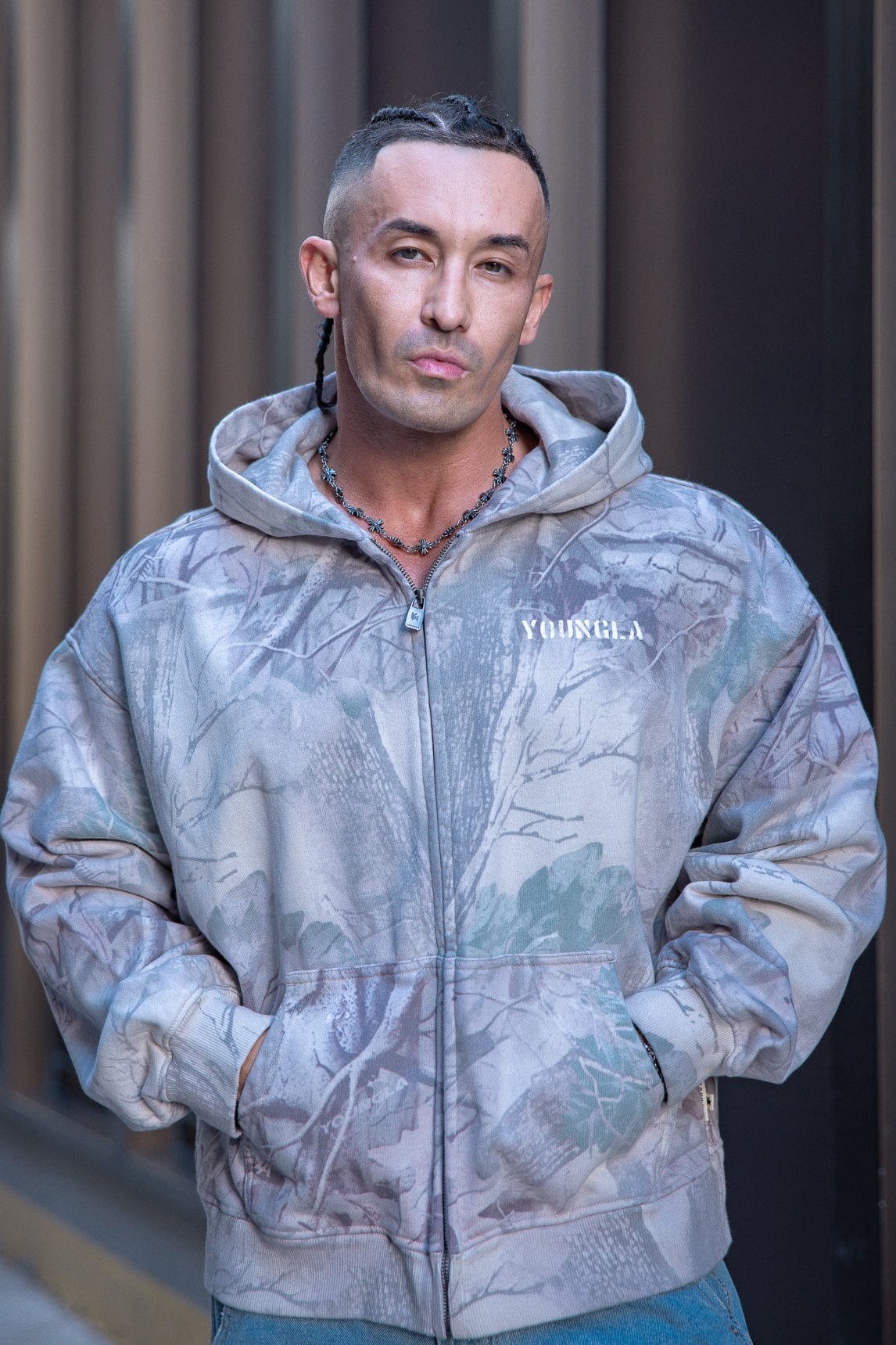5116 - Tree Camo Collection - Zip Ups for Men's - structured hood, durable zipper, and roomy fit in Beige