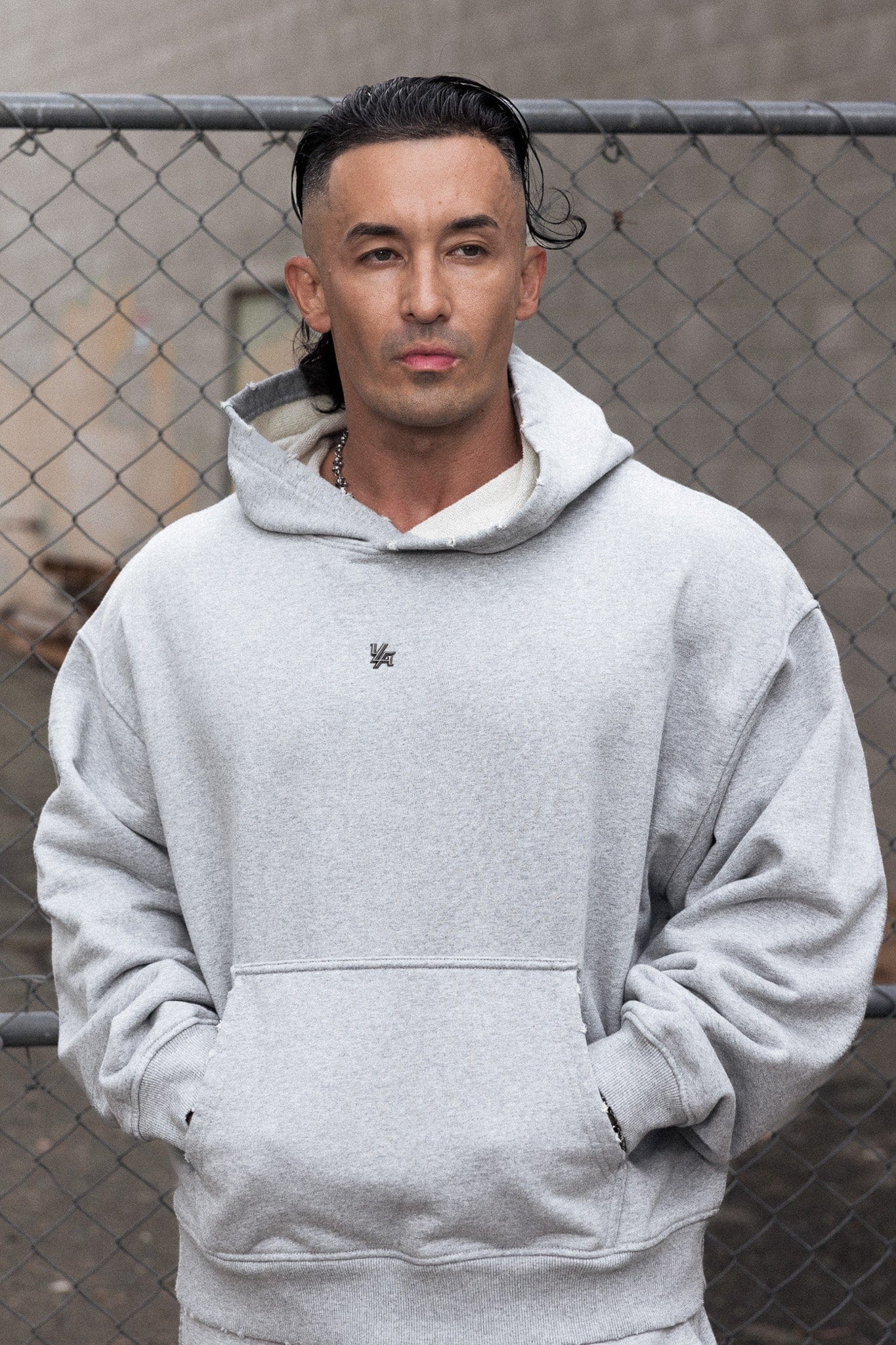 5096 - Elevated Essentials - Pullover Hoodies for Men's - 100% Cotton, spacious fit, adjustable hood in Heather Grey