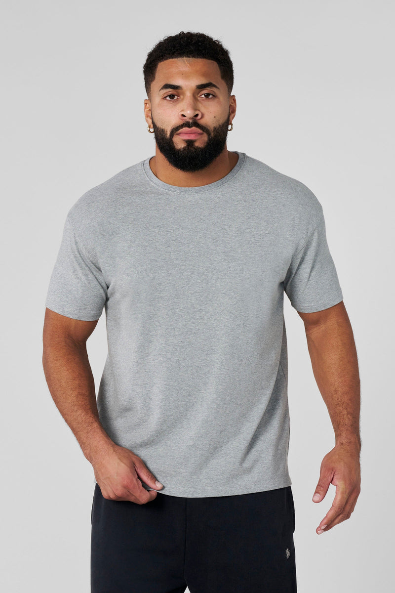 4148 - Elevated Essentials - Fitted Tee for Men's - Breathable and versatile, sharp, fitted cut in Heather Grey