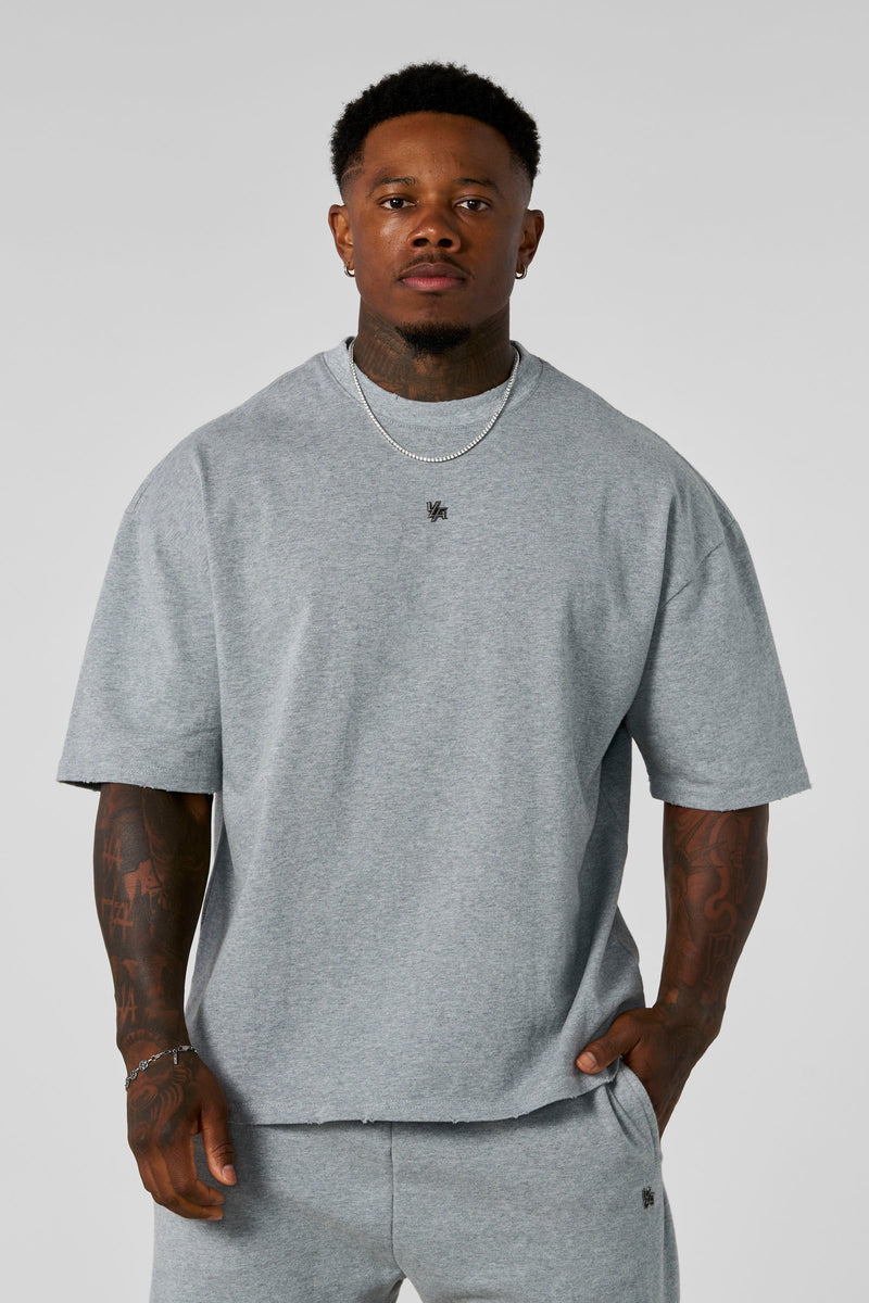 4153 - Elevated Essentials - Relaxed Tee in 100% heavyweight Cotton with oversized fit in colour Heather Grey