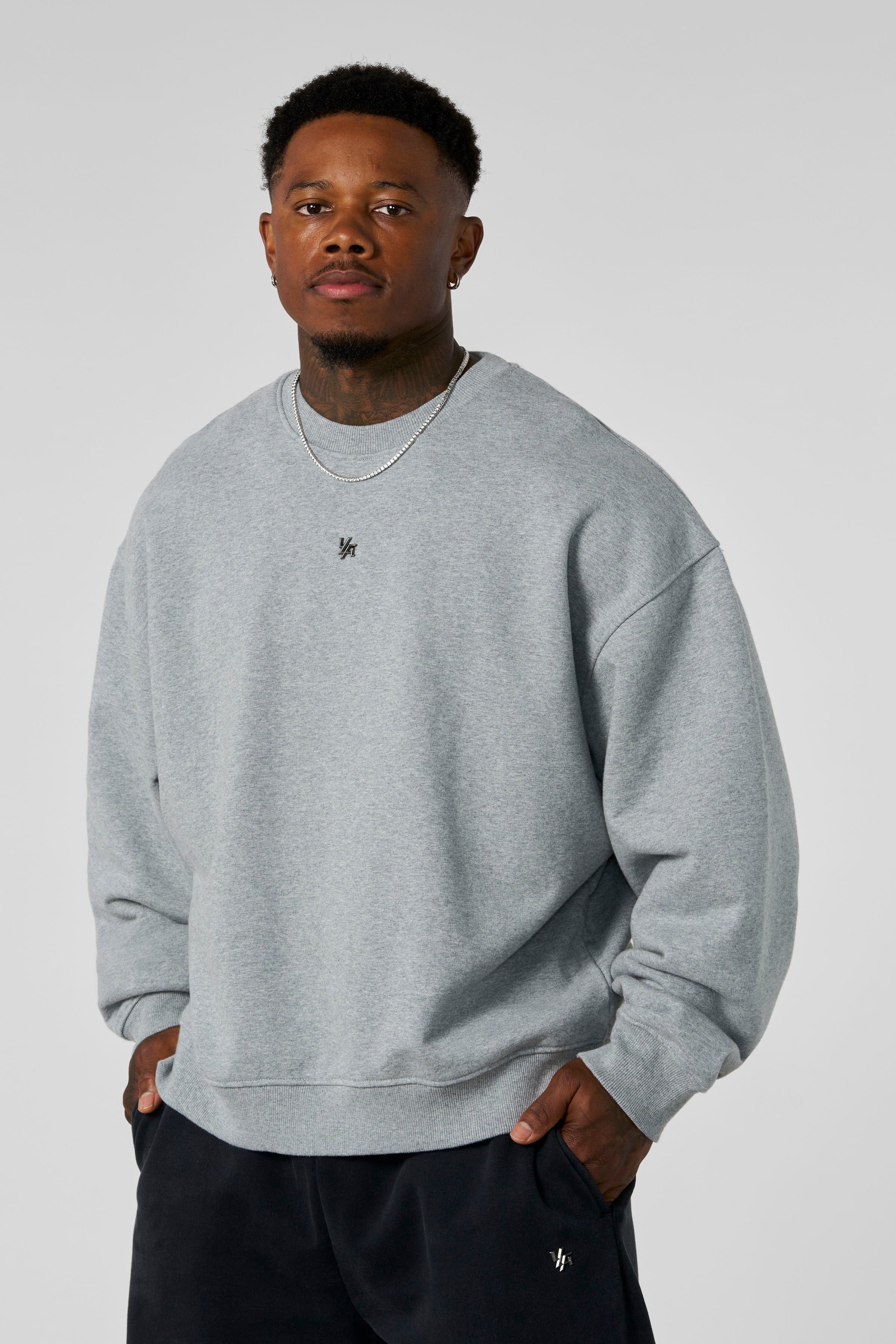 5095 - Elevated Essentials - Crewneck for Men's - 100% Cotton, soft interior, heavyweight cotton and a relaxed silhouette in Heather Grey