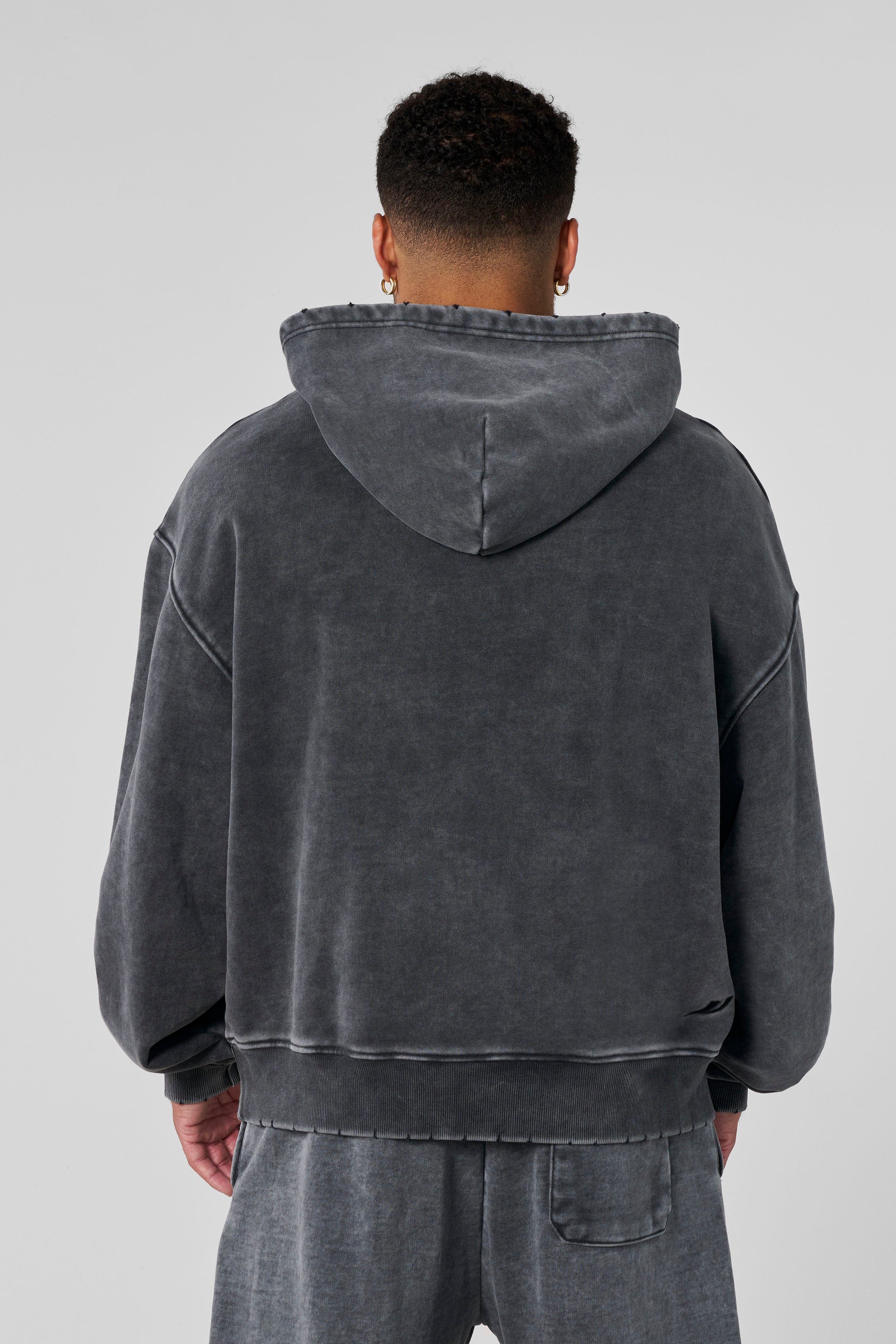5096 - Elevated Essentials - Pullover Hoodies for Men's - 100% Cotton, spacious fit, adjustable hood in Grey Wash