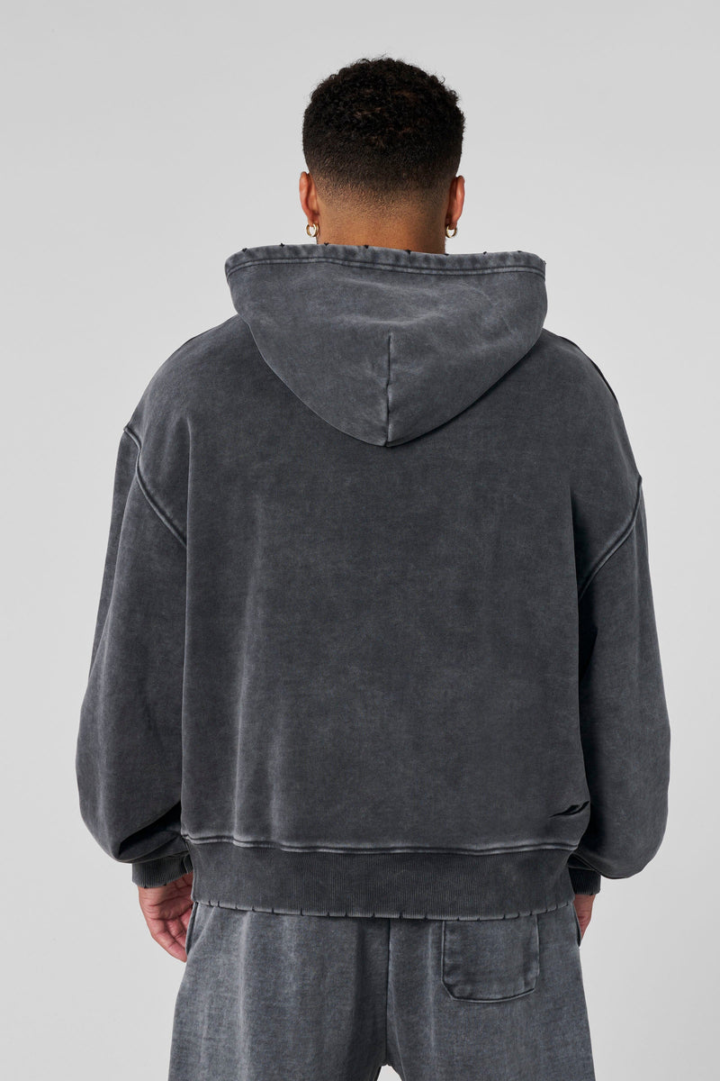 5096 - Elevated Essentials - Pullover Hoodies for Men's - 100% Cotton, spacious fit, adjustable hood in Grey Wash