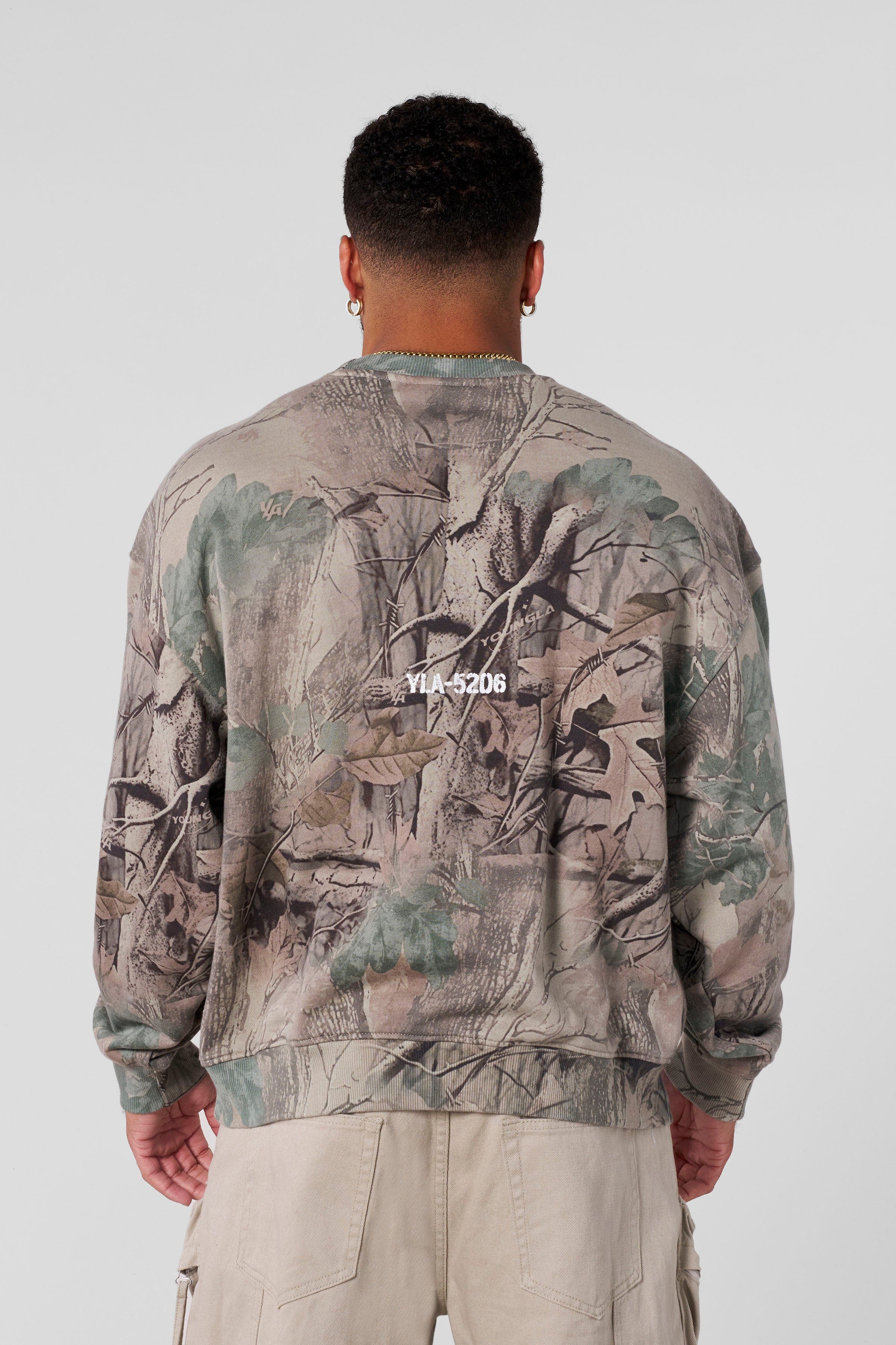5206 - Tree Camo Collection - Crewnecks for Men's - simple, structured, and versatile - designed for durability and comfort in Beige