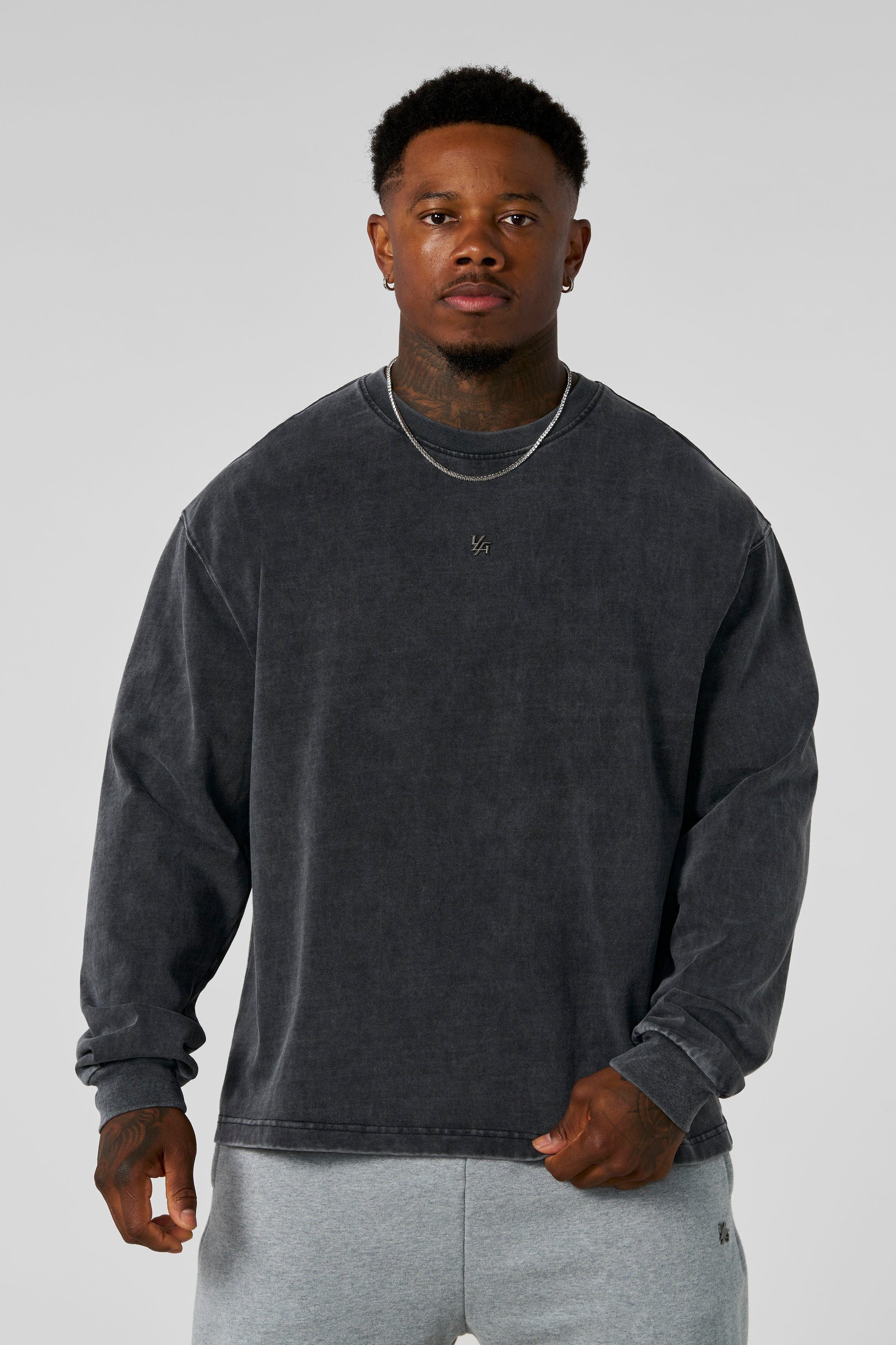 8001 - Elevated Essentials - Mens Longsleeves - midweight cotton for durability and comfort in Grey Wash