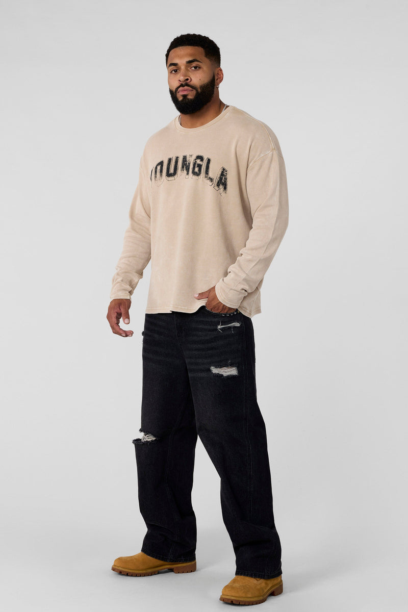 8054 - Thin Thermal Longsleeves relaxed fit for mens with lightweight thermal features a soft, breathable knit in colour Tan Wash