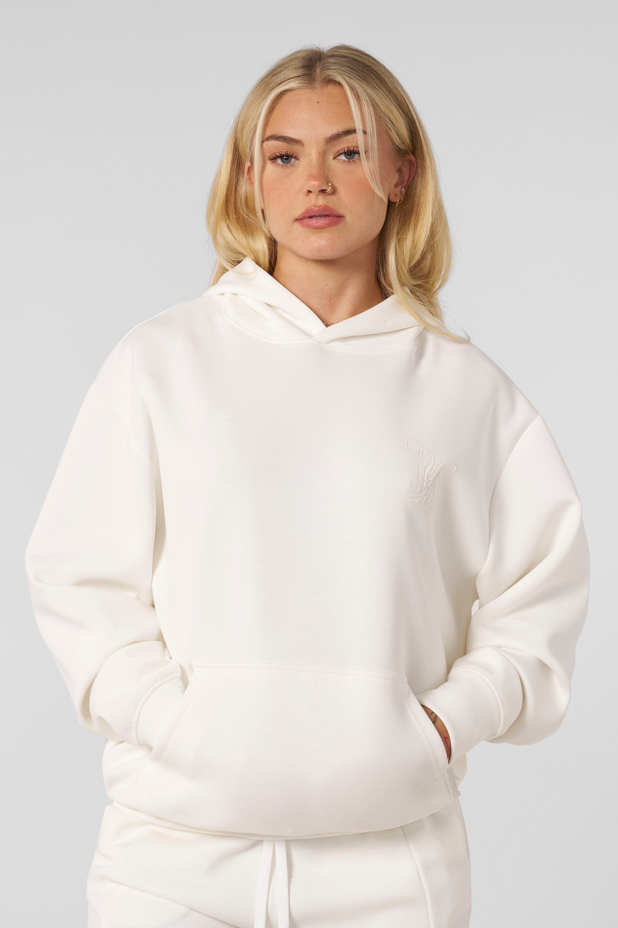 W568 - Cloud Hoodie - Soft, stretchy hoodie – lightweight, breathable, slightly oversized for year-round comfort and effortless style in White.