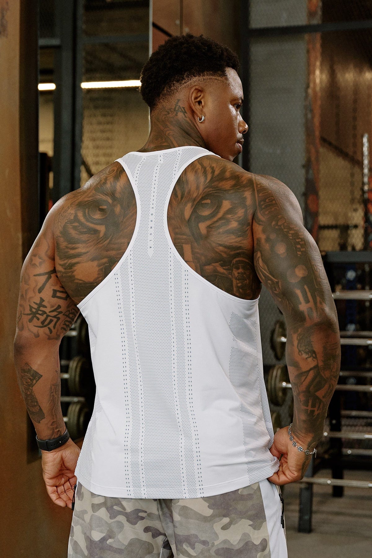 3042 - Kinetic Workout Stringers - Lightweight and flexible Tank Tops for Mens in White