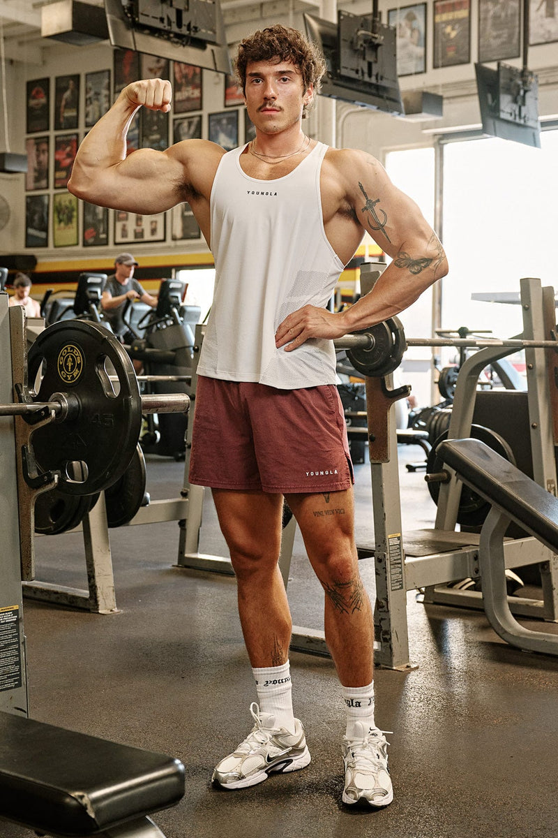 3042 - Kinetic Workout Stringers - Lightweight and flexible Tank Tops for Mens In White