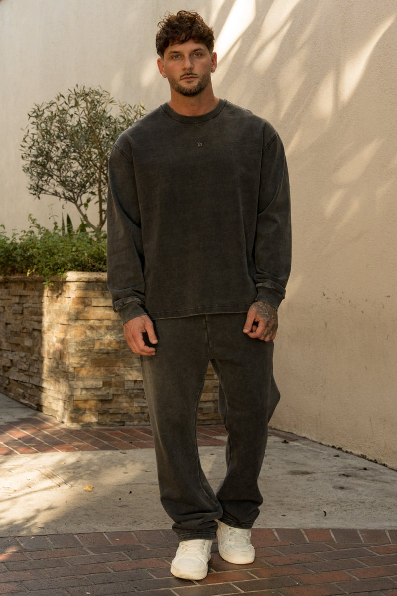 8001 - Elevated Essentials - Mens Longsleeves - midweight cotton for durability and comfort in Grey Wash