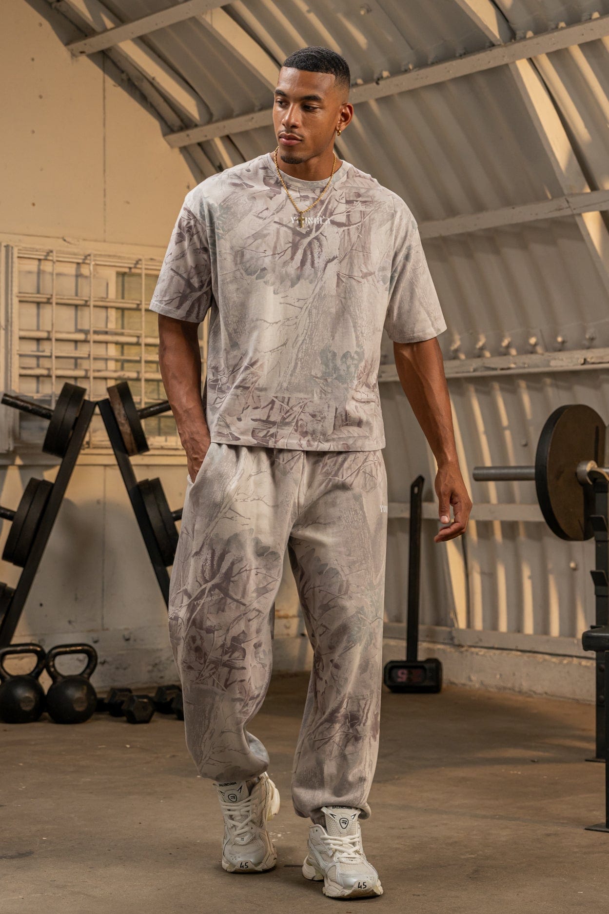 2063 - Tree Camo Collection - Men's Baggy Joggers- Ideal for layering or everyday wear in Desert Tan