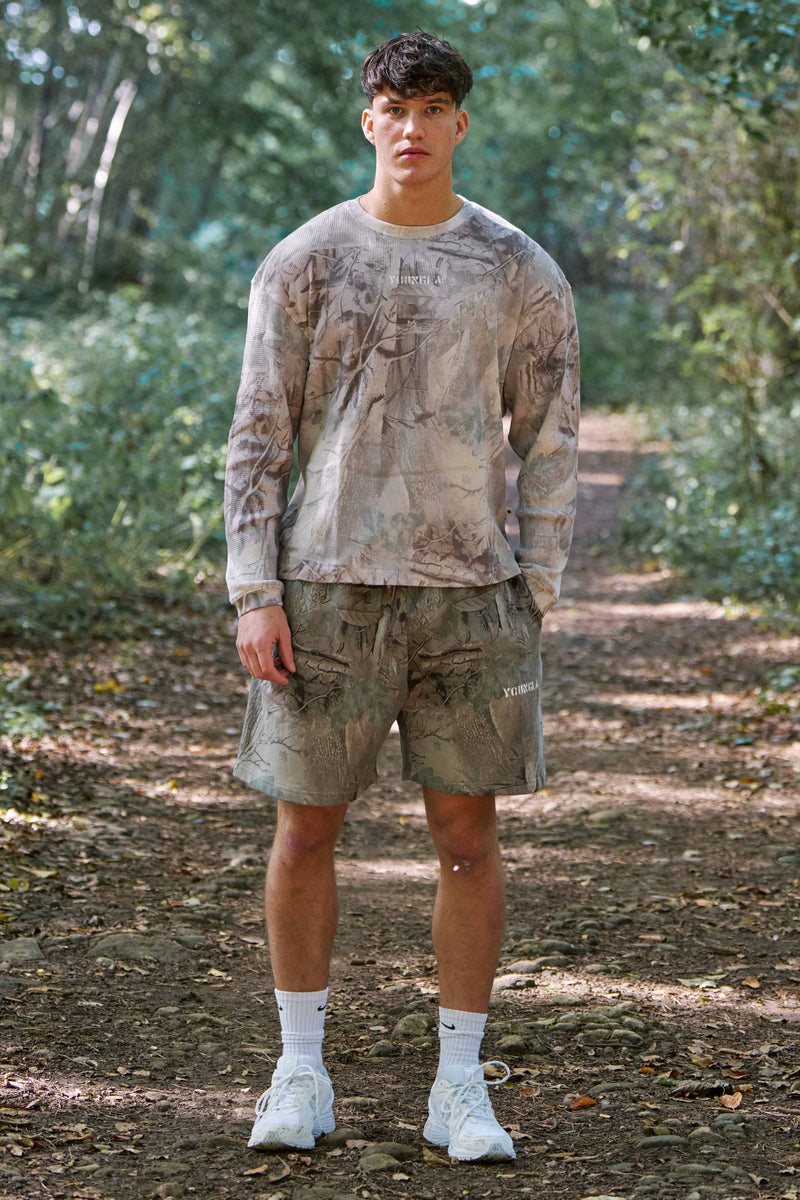 1076 - Tree Camo Collection - Men's Shorts balance comfort with standout style in Desert Tan