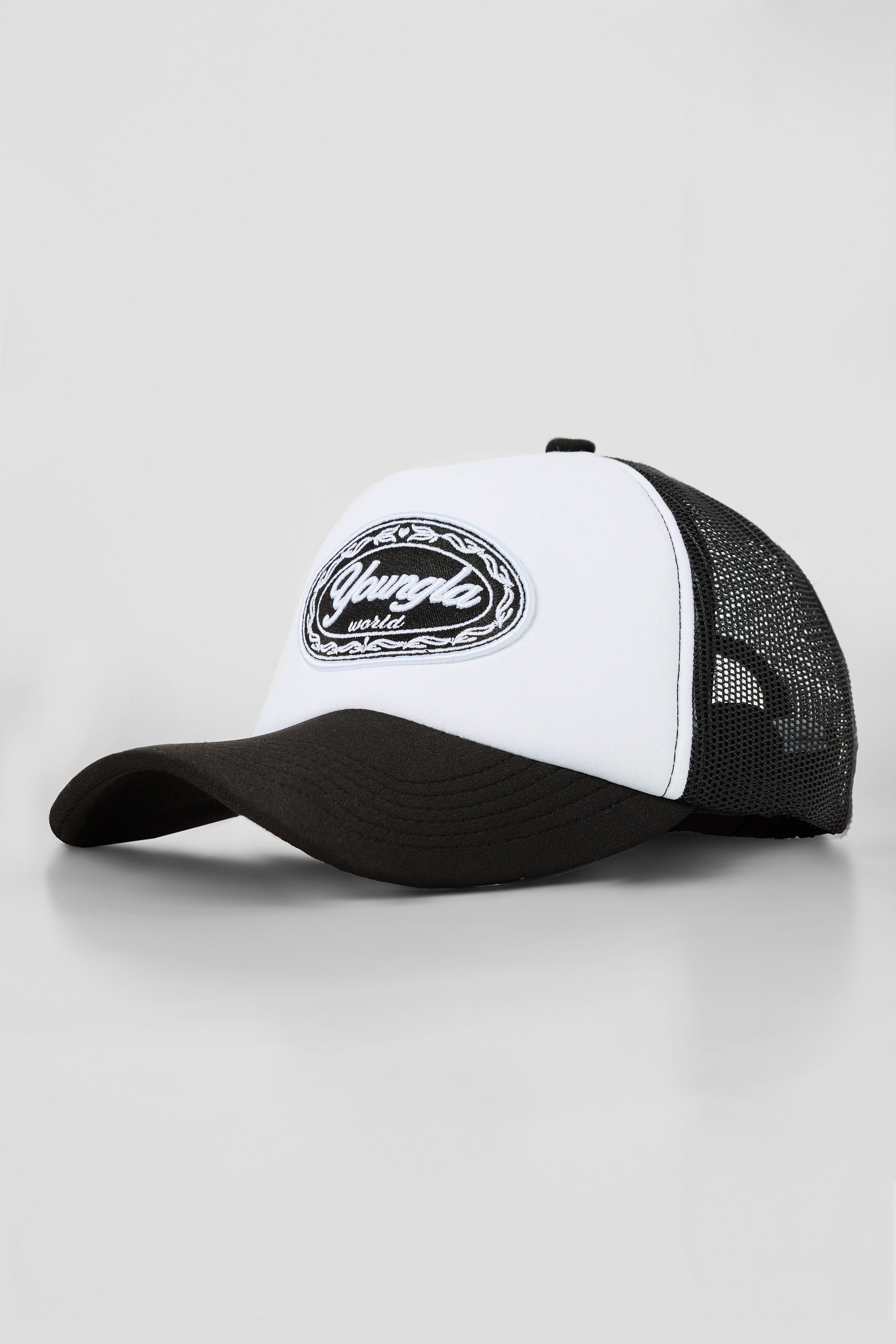 W636 Flashback Trucker Hat for Women with adjustable snapback closure for a customizable fit in color Black.