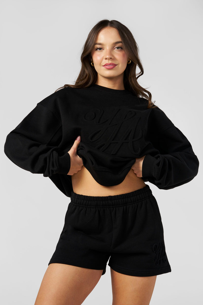 W5129 - Emblem Embossed Crewneck