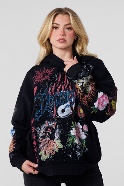 ★E.B.M★ String Detail Hooded Jumper EMO6WJP010 BLUZA DESCENDER LS ZIP HOOD WOMEN-ELECTRON PINK-TEMPO - Skalnik