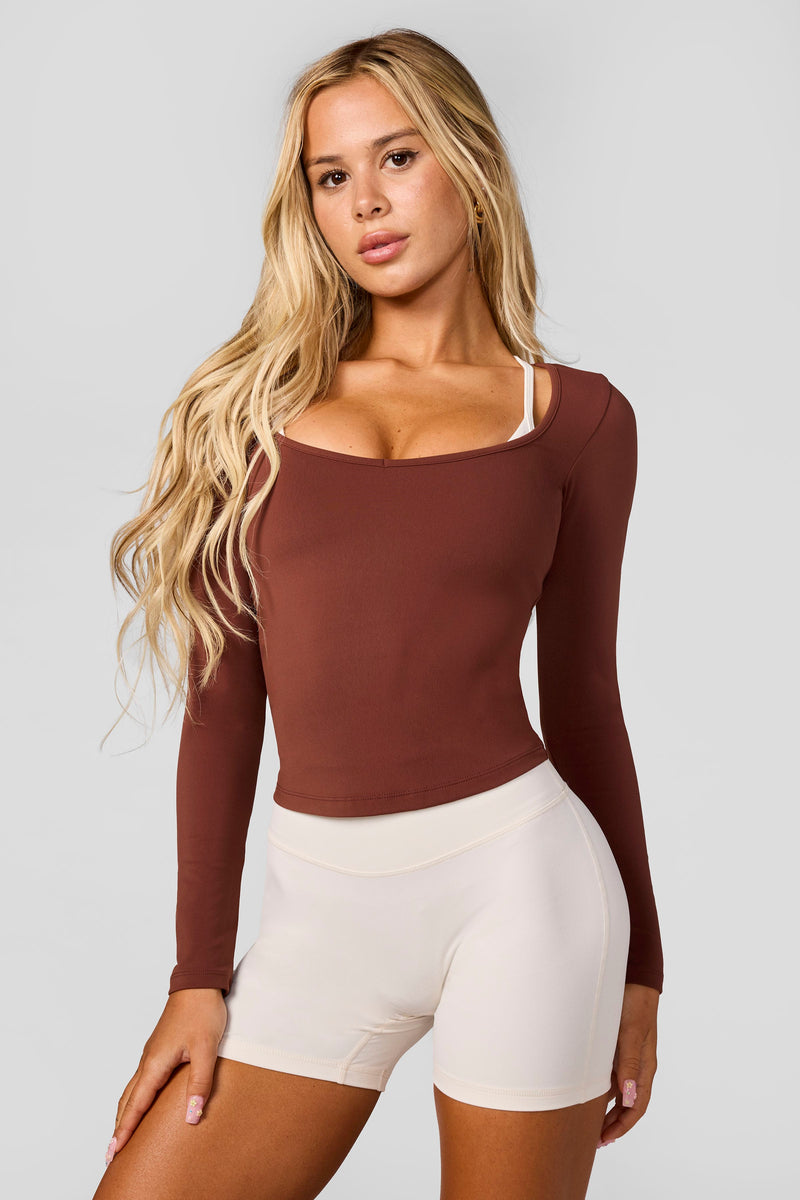 W4249 Sweetheart Neck Top