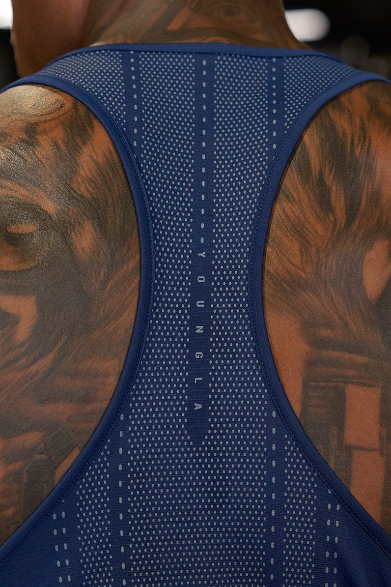 3042 - Kinetic Workout Stringers - Lightweight and flexible Tank Tops for Mens Navy
