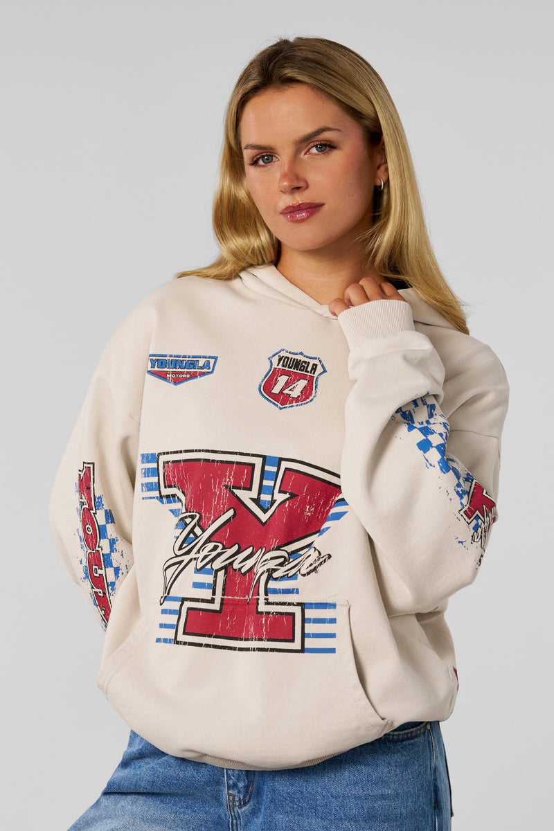 W5193- Drift Hoodie for women  this oversized hoodie brings serious edge in color Cream.