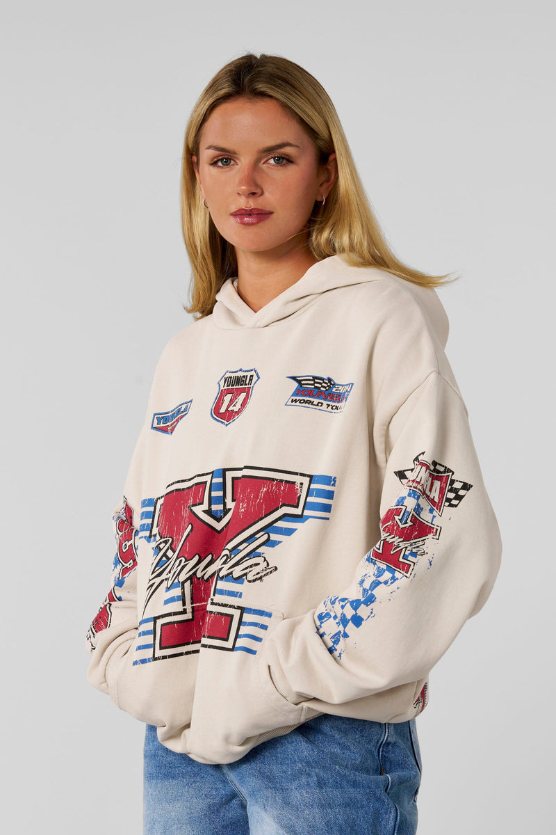 W5193- Drift Hoodie for women  this oversized hoodie brings serious edge in color Cream.