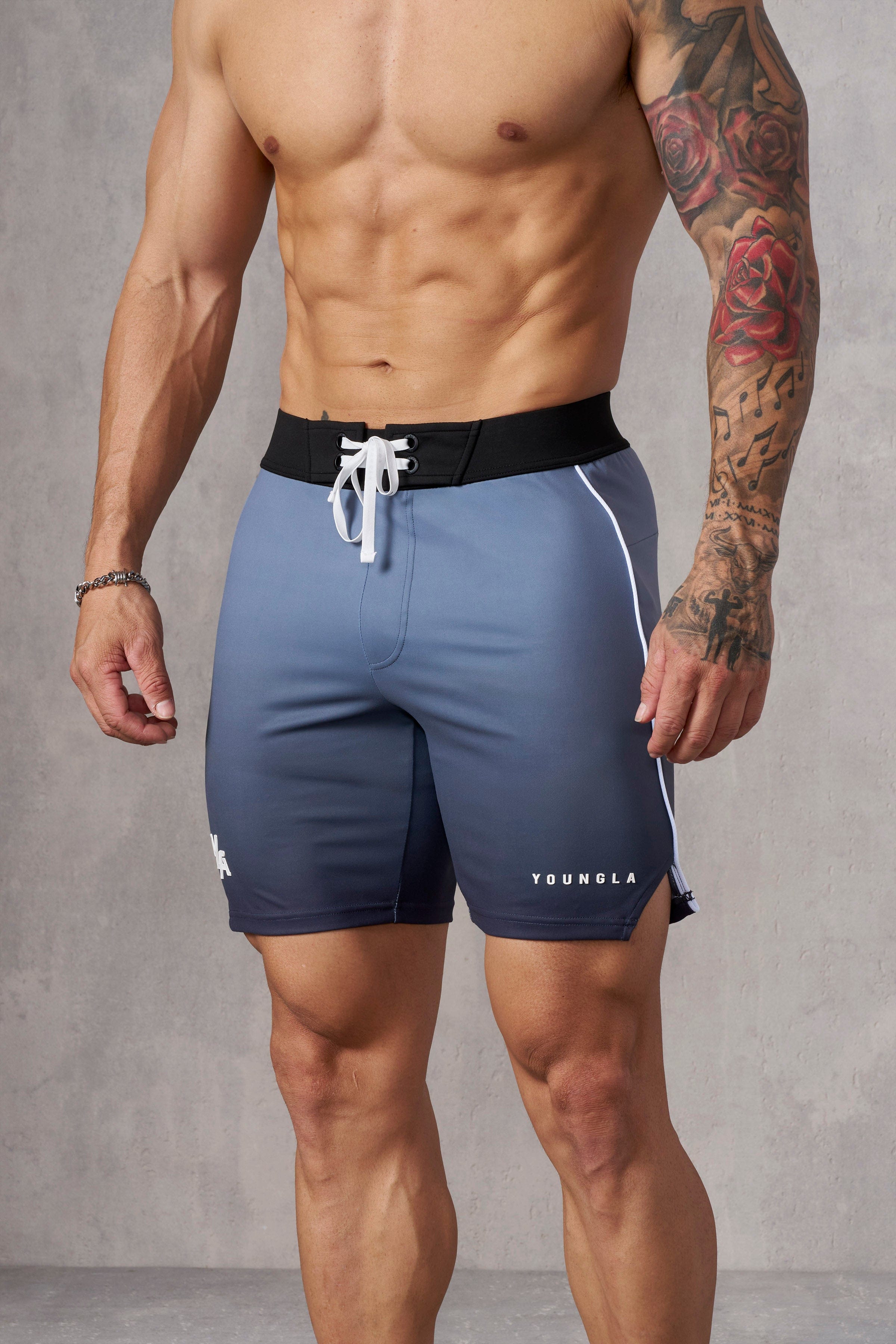 1067 - Men's physique Stage Shorts  Men's Physique Stage Shorts are tailored for bodybuilding competitions with Black