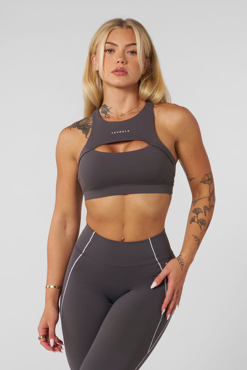 W365 - Elevate cut-out bra for women Removable pads in color Charcoal.
