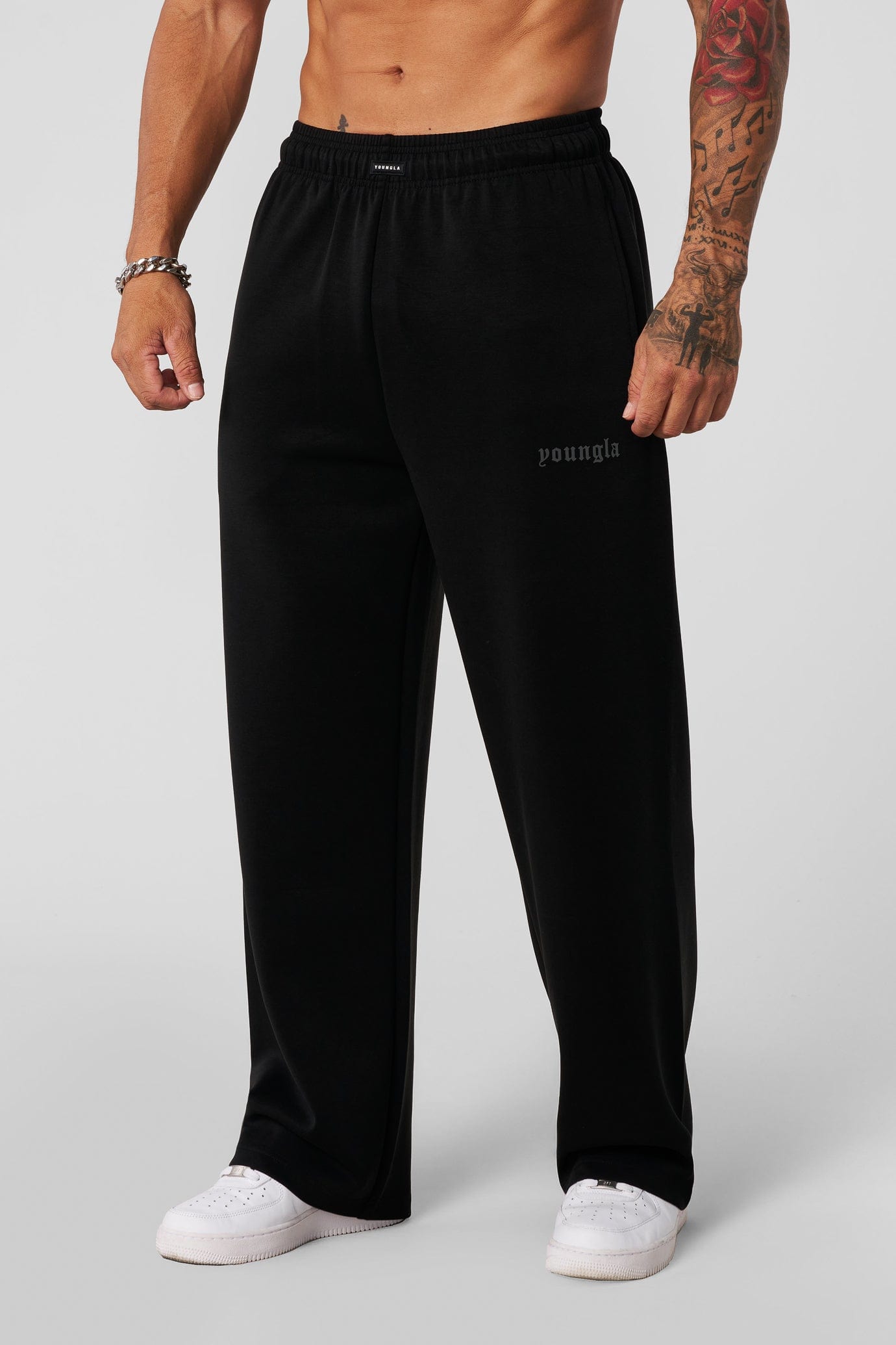 2141 - Soft AF No Cuff Sweats-Mens Straight-leg Joggers sacrifices ease of movement in colour Black