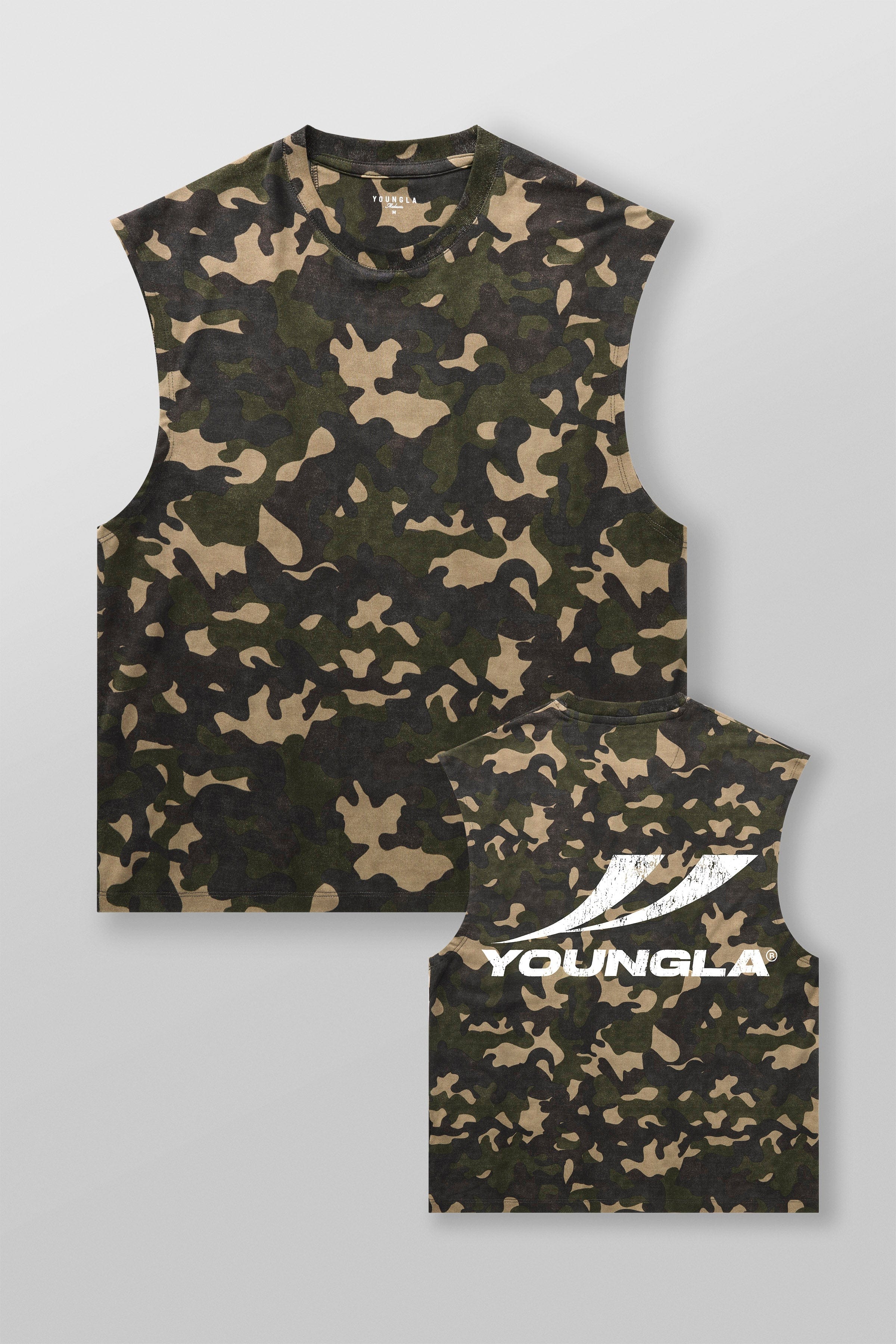 3065 - RunTech Camo Tanks for Men's - performance and everyday comfort, perfect for layering or wearing in OG Green Camo