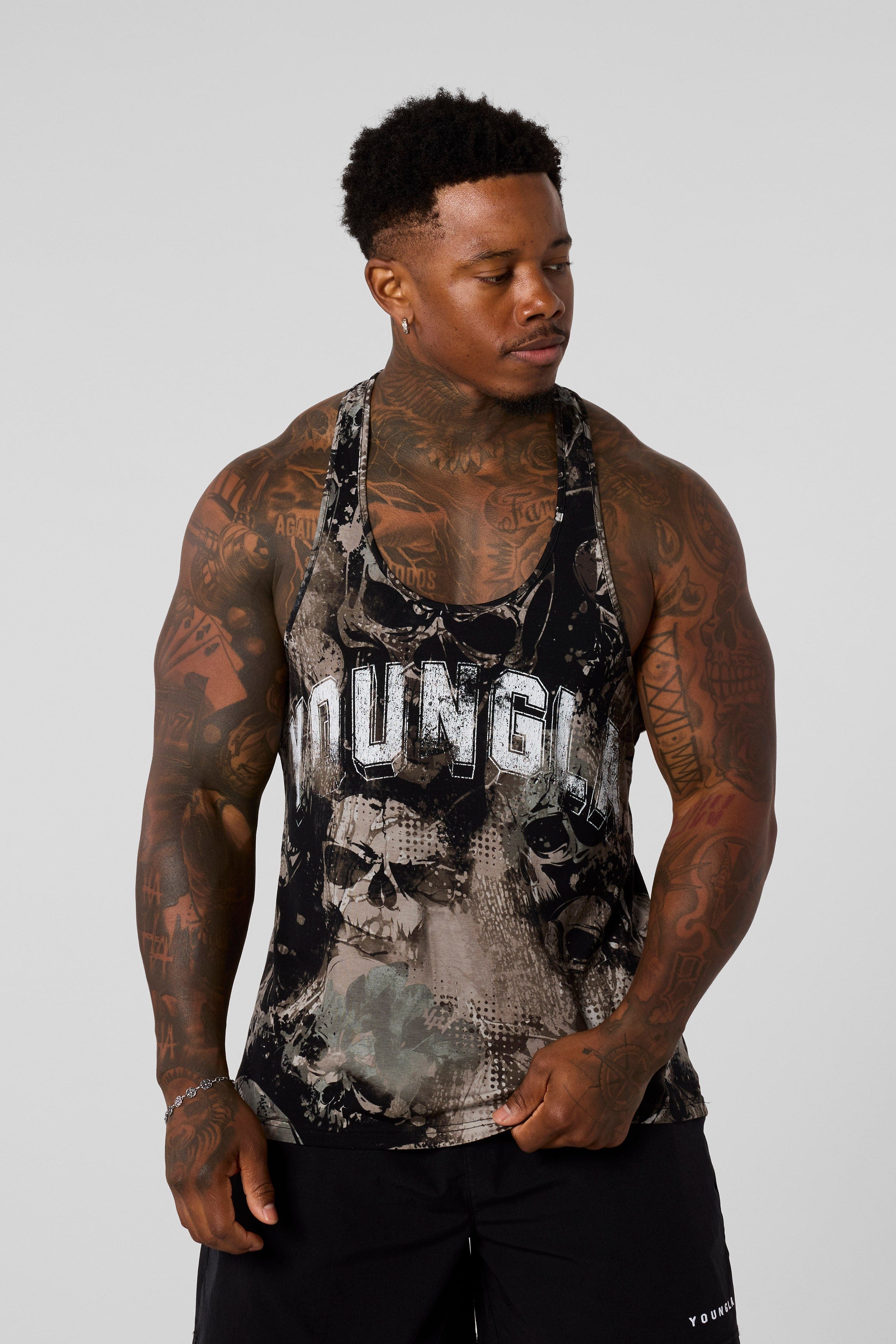 3066 - RunTech Camo Stringers for Men's - lightweight, breathable fabric ensures comfort in Skull Camo