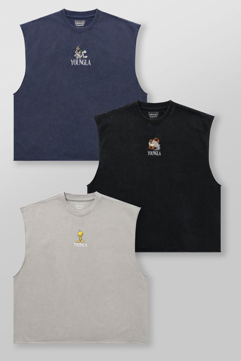 3107 - Looney Tunes Embroidered Cut-offs