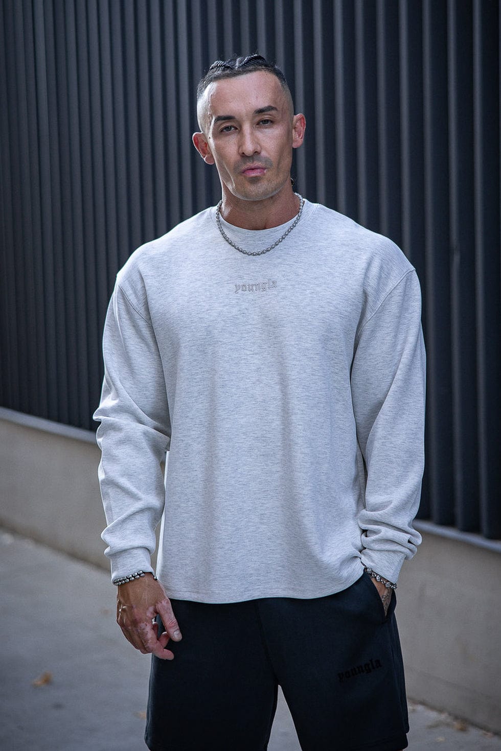 8078 - Soft AF Longsleeves for mens cozy and comfortable with style, comfort, and effortless wearability in colour Oatmeal