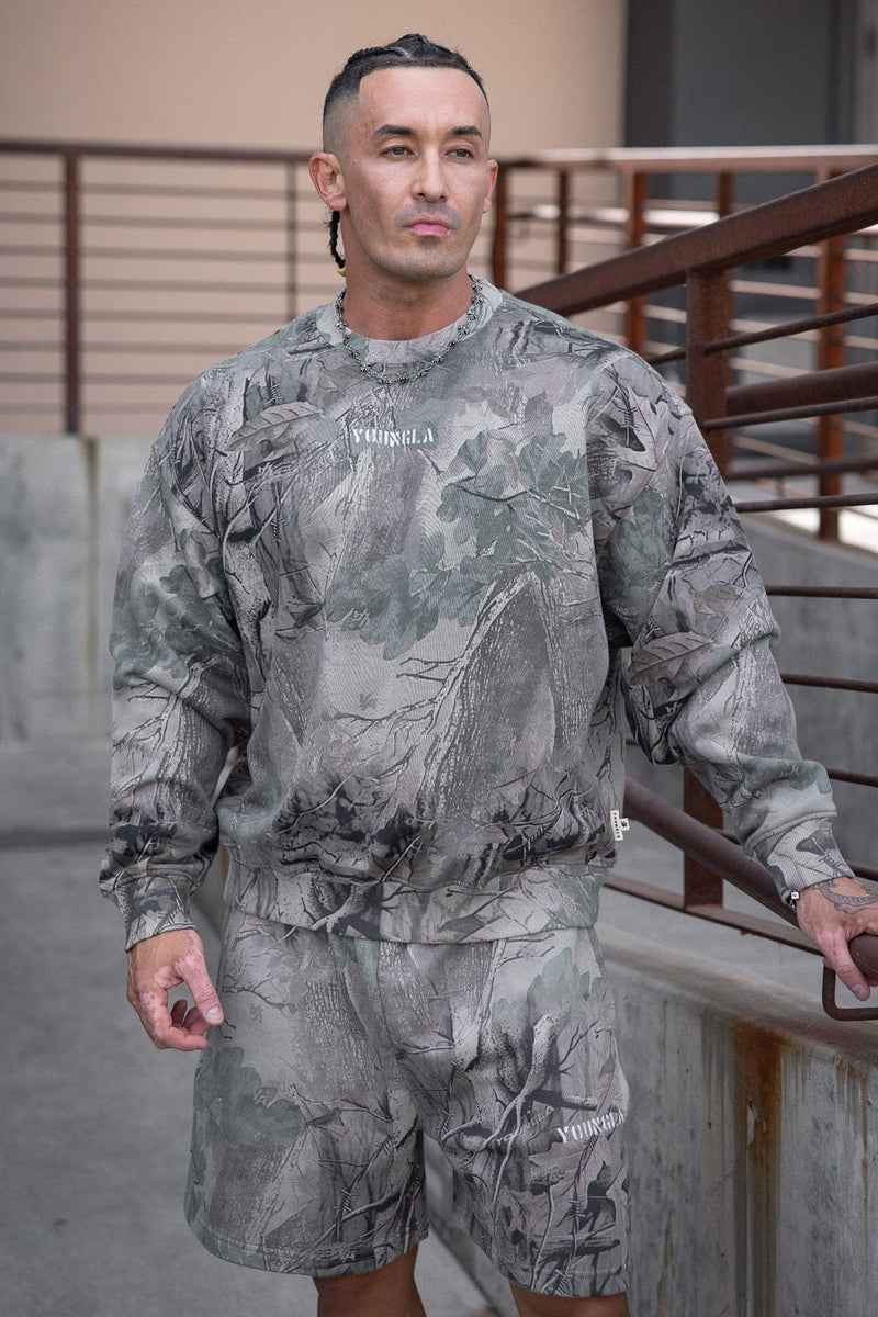 5206 - Tree Camo Collection - Crewnecks for Men's - simple, structured, and versatile - designed for durability and comfort in Beige 