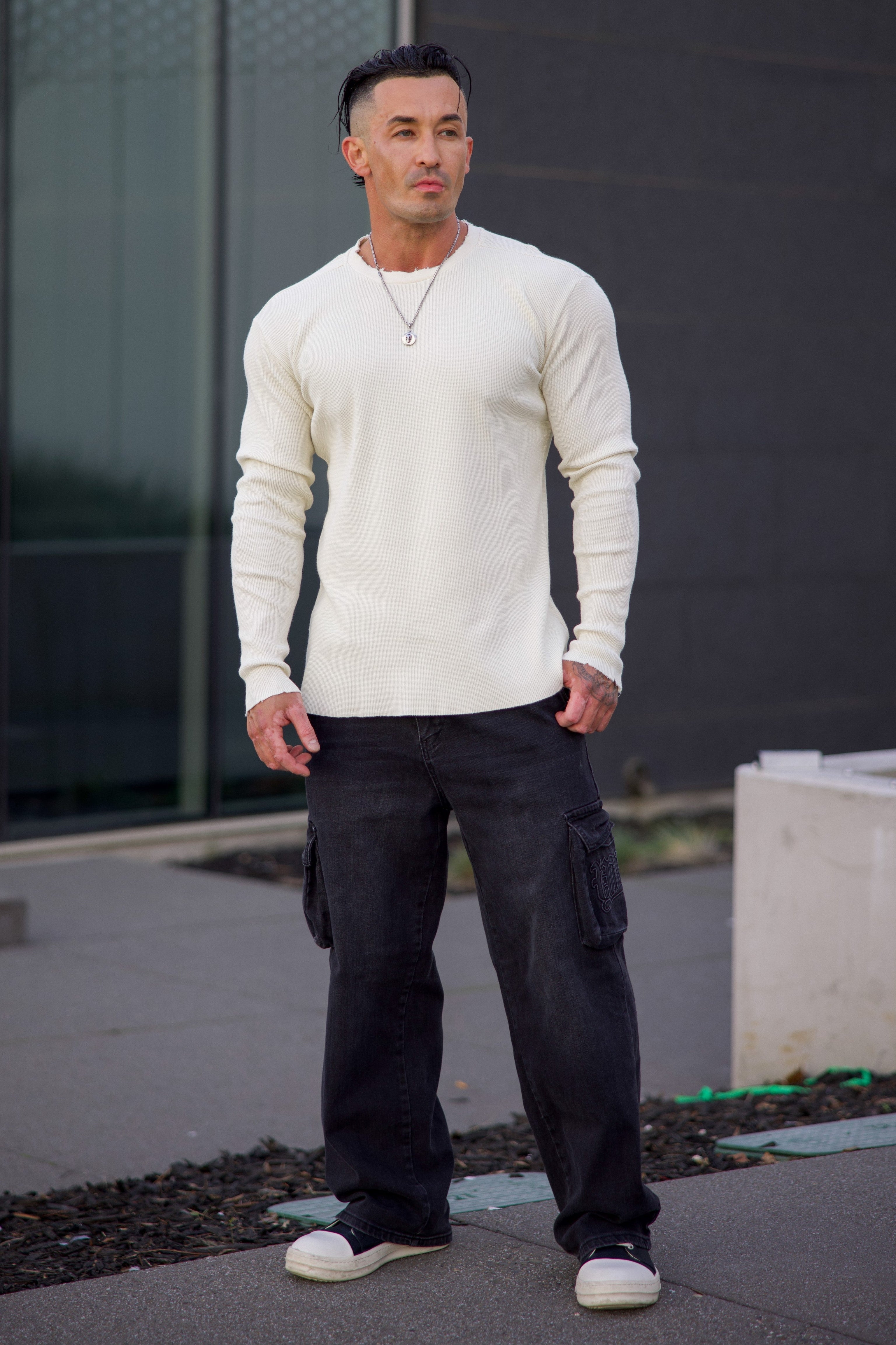 8094 - Tailored Waffle Longsleeves