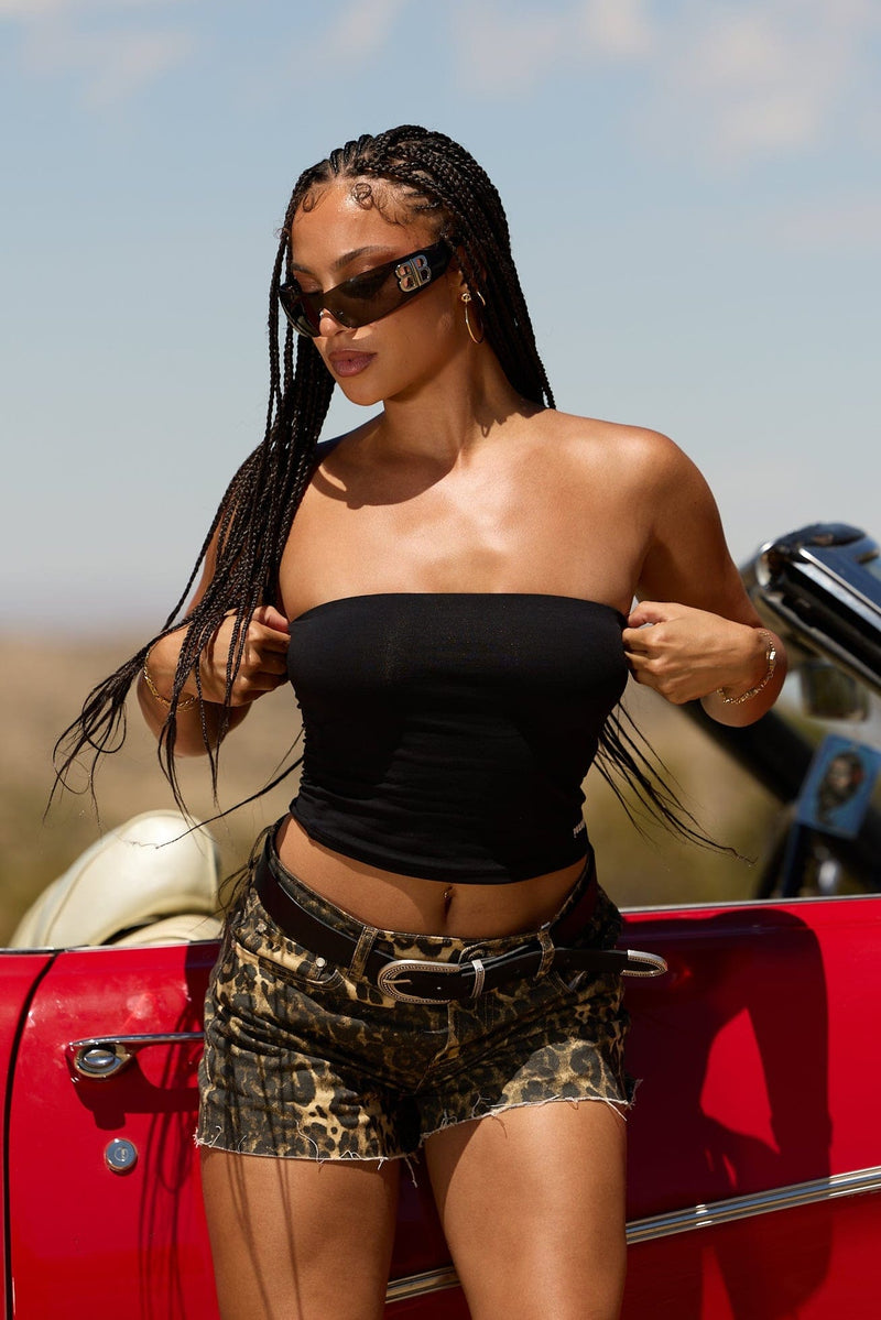 W408 Classic Tube Top for women with its own unique graphic for when you want a little extra pop in color Black