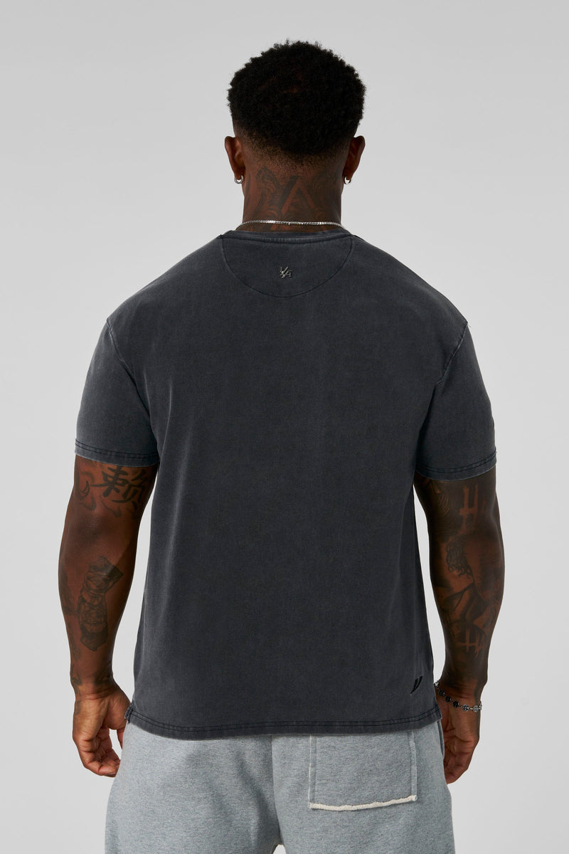 4148 - Elevated Essentials - Fitted Tee for Men's - Breathable and versatile, sharp, fitted cut in Grey Wash