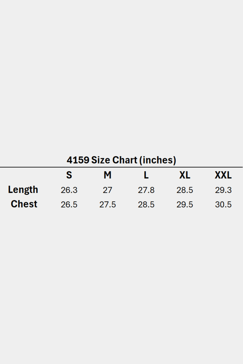 4159 - Huge Tees for Men: Bold gothic logo tee with boxy draped fit, vintage faded 100% cotton, and heavyweight presence- Size chart.