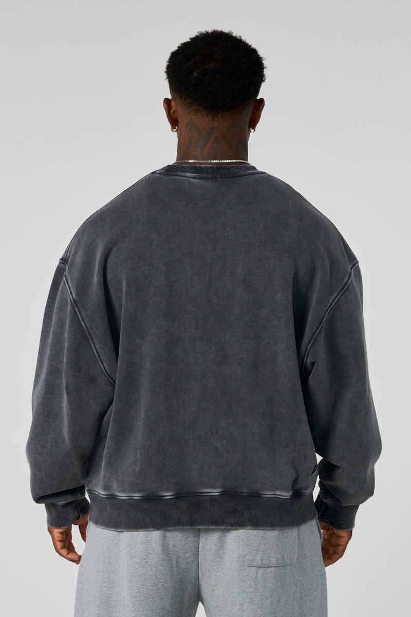 5095 - Elevated Essentials - Crewneck for Men's - 100% Cotton, soft interior, heavyweight cotton and a relaxed silhouette in Grey Wash 