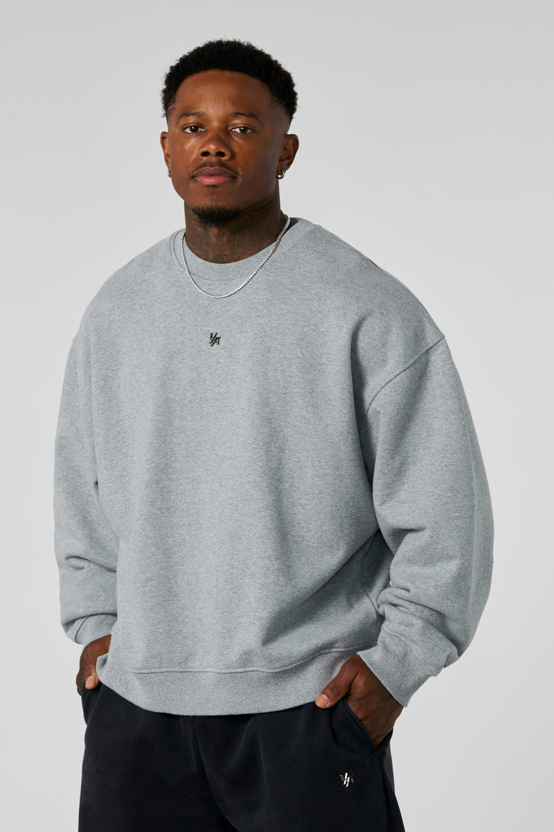 5095 - Elevated Essentials - Crewneck for Men's - 100% Cotton, soft interior, heavyweight cotton and a relaxed silhouette in Heather Grey